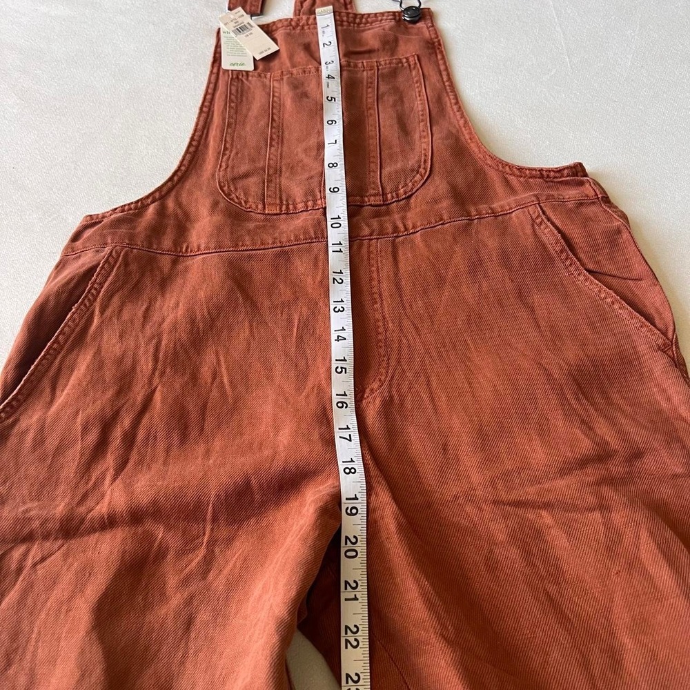 Aerie Brand NWT Rust Orange Overalls Linen Cottagecore Flowy Y2K Prairie Western - Picture 5 of 8